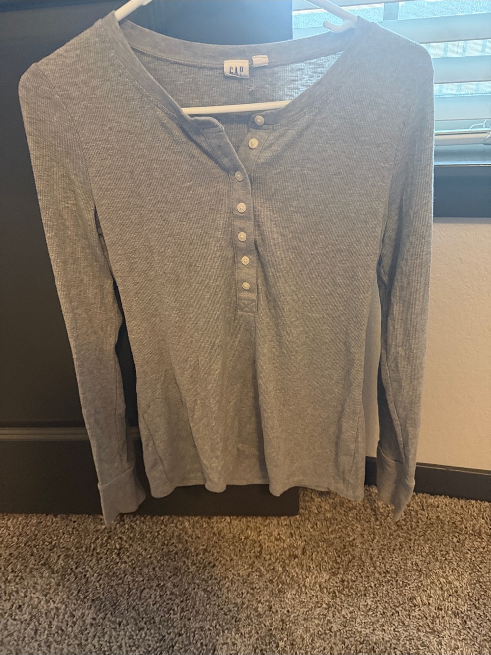 GAP Kids Heather Gray Long-Sleeve Henley